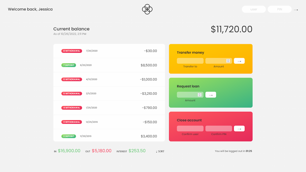 Bankist - Screenshot