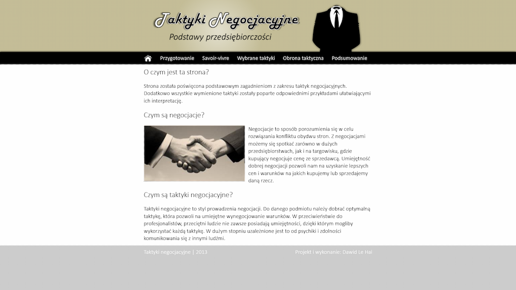 Taktyki negocjacji - Screenshot